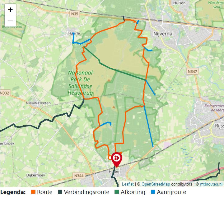 MTB tracé Sallandse Heuvelrug